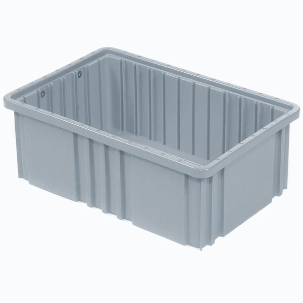 Quantum Storage Systems Divider Box, Polypropylene, Gray, 8 in H, 17-1/2 in W, 22-1/2 in L DG93080GY - main